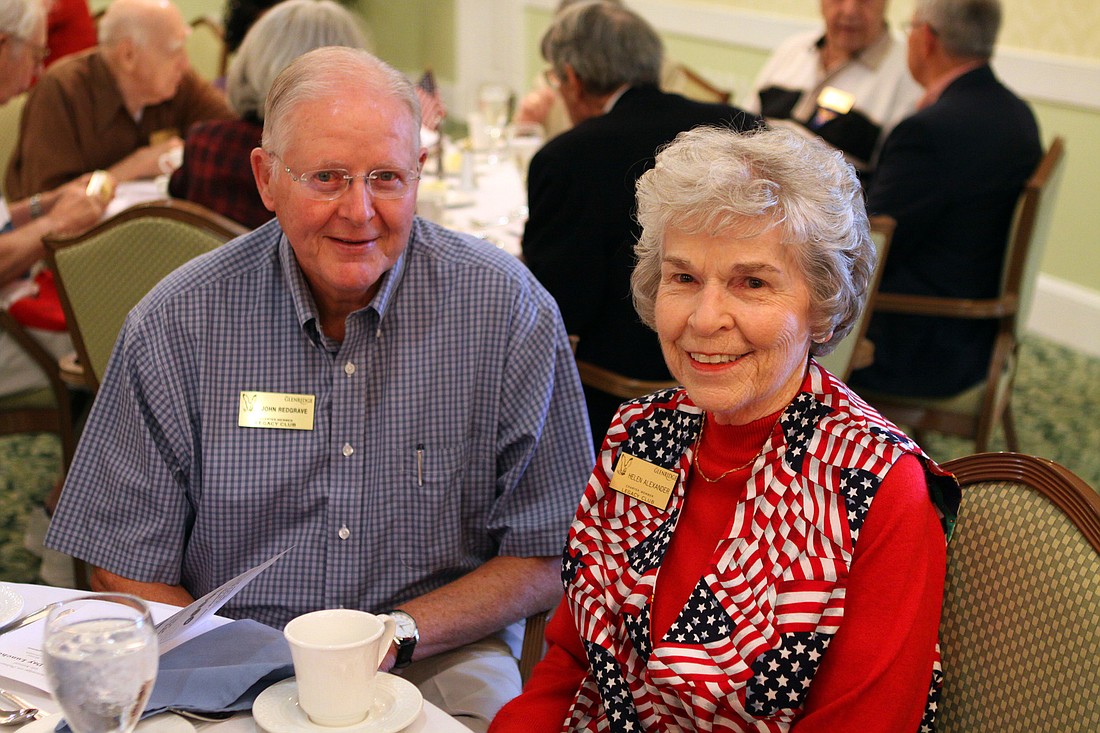 John Redgrave and Helen Alexander enjoy themselves at the fourth annual Veterans Day luncheon at the Glenridge.