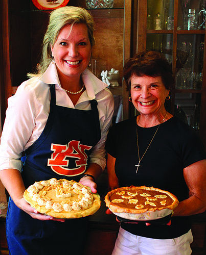 Guest Food Editor Amanda Morris and her mother, Emily Buskirk, with their beautiful Thanksgiving desserts.
