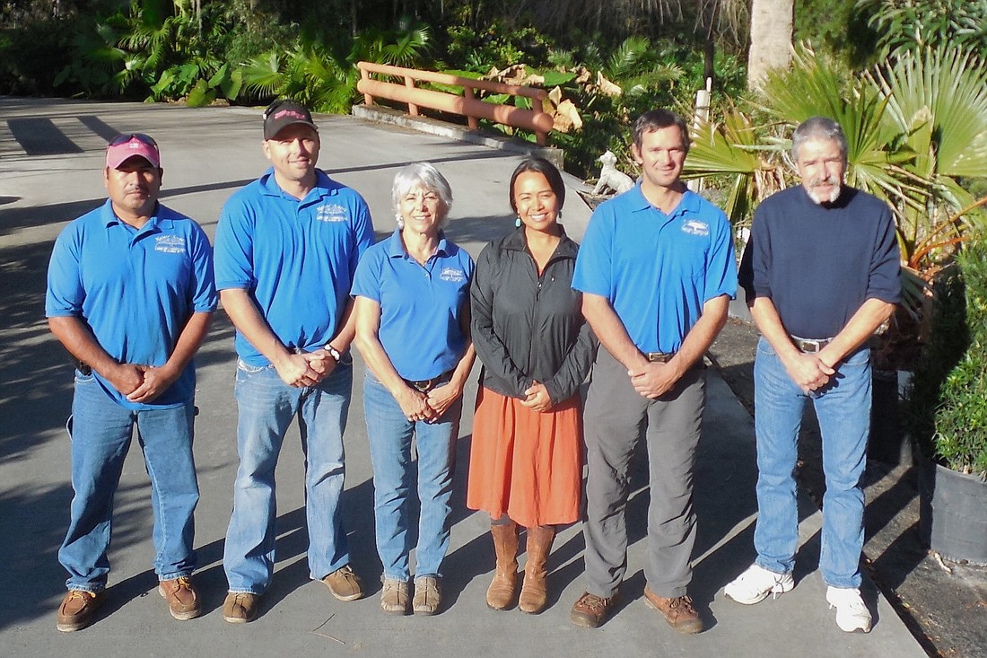 Nature Scape's Landscape Foreman Felix Mendoza, Sales Manager Robbie Throne, President/General Manager Marylou Baiata, Ecofarm Manager Pasang Baiata, General Sales Manager Chris Baiata and Floral Design Manager Michael Flach (Courtesy photo.)