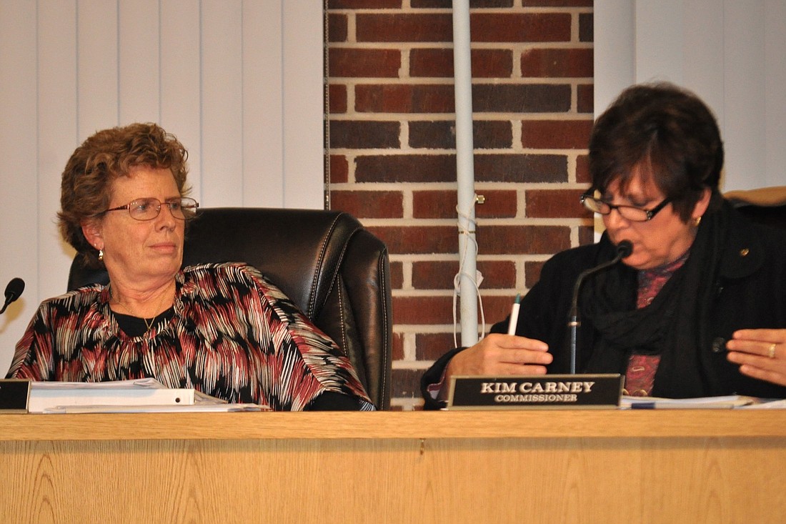 Flagler Beach Commissioners Joy McGrew and Kim Carney (File photo by Jonathan Simmons)