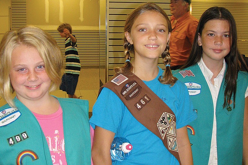 Breauna Mathews, Sophia Herdrich and Grace Hill after their hair was done