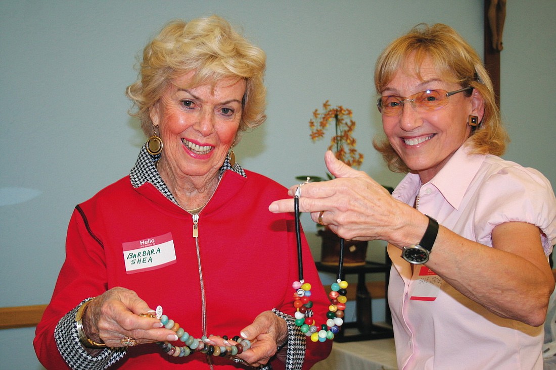 Barbara Shea and Barbara Jacobs displayed handmade necklaces at last year's event.