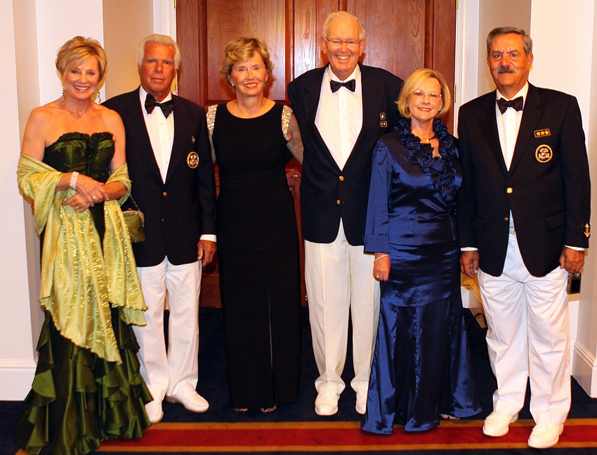 Carlene and Robert Baime, Catherine and Arthur Armitage, with Commodore Louis Sanandres and Barbara Sanandres at the Bird Key Yacht Club Commodore's Ball.