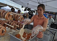 Sadie Peachey served up some homemade doughnuts.