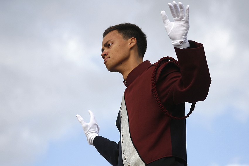 Steven Evens was this year's drum major for Braden River.