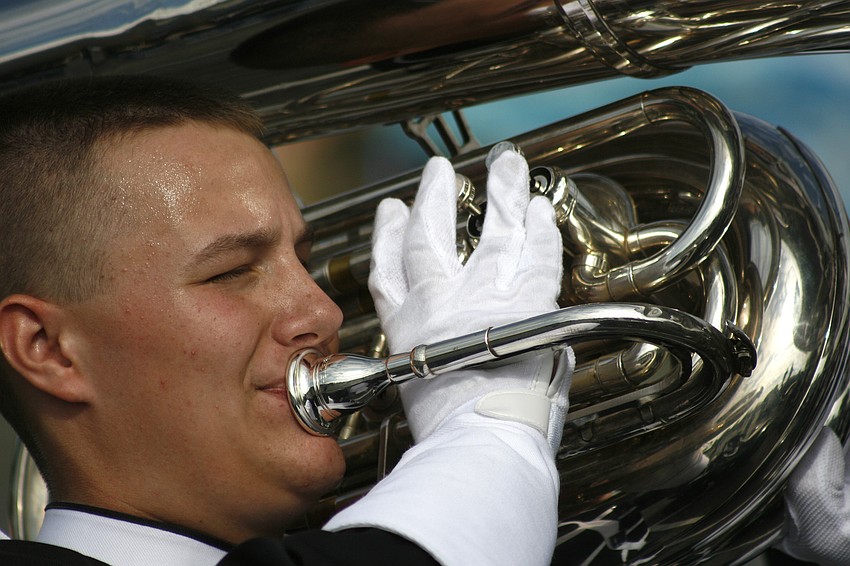 Clayton Ankeney performs on the tuba.