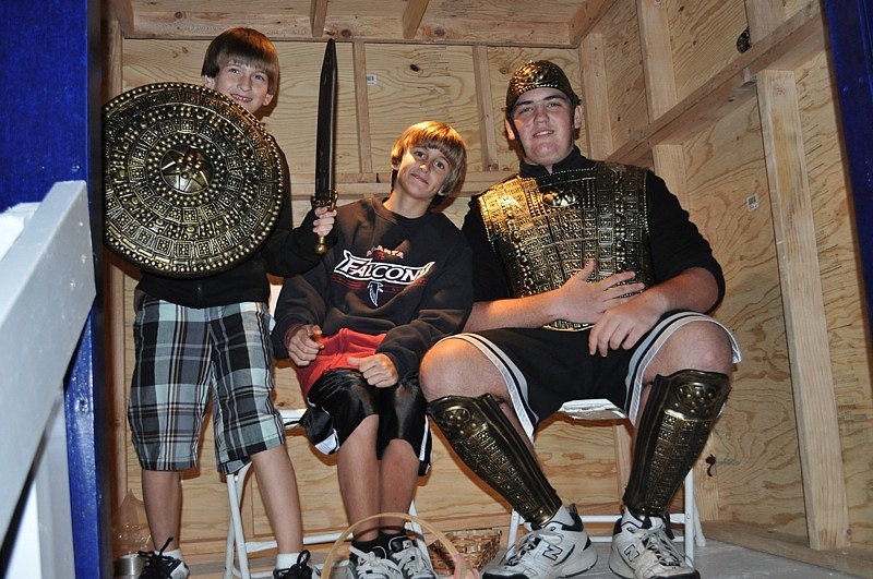 Justin Novak and Taylor Lewis made sure to get a picture with Judah Maccabee portrayed by Landon Heitner.