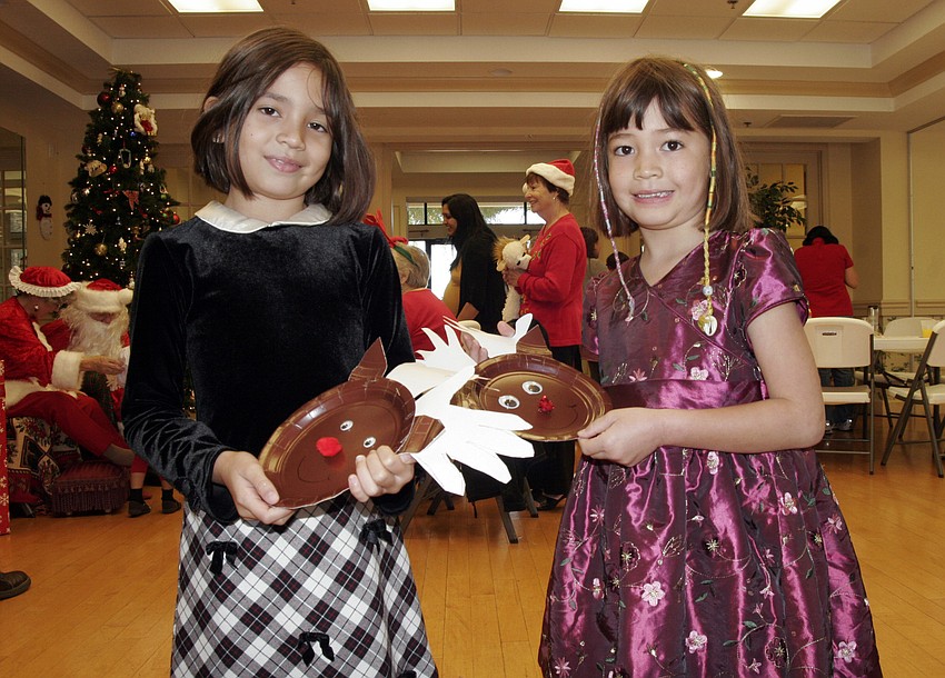 Eight-year-old Kaylee Hodge and her cousin Jada Singhay, 7, enjoyed making their reindeer.
