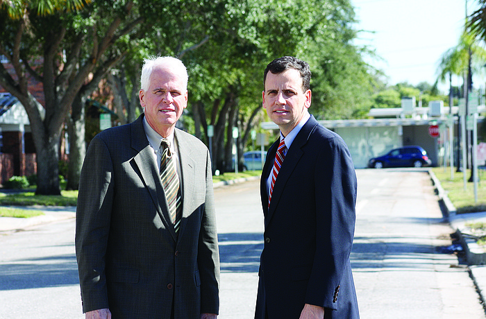 The father-son team of Dan Bailey and Charles Bailey at Williams, Parker, Harrison, Dietz and Getzen are leading their law firmÃ¢â‚¬â„¢s effort to close Cross Street when a roundabout is built at Ringling Boulevard and Pineapple Avenue.