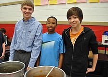 Erik Ross, Cameron Pearcen and Lucas Mingote manned the soup station.
