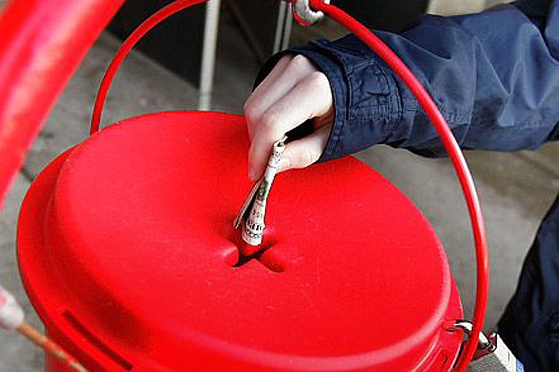 A thief stole a Salvation Army donation kettle containing an undetermined amount of money.