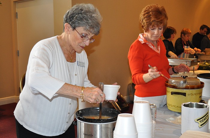 Mary Rosen and Sylvia Bloom spent two days making over 400 matzo balls for the traditional soup.