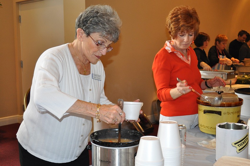 Mary Rosen and Sylvia Bloom spent two days making over 400 matzo balls for the traditional soup.