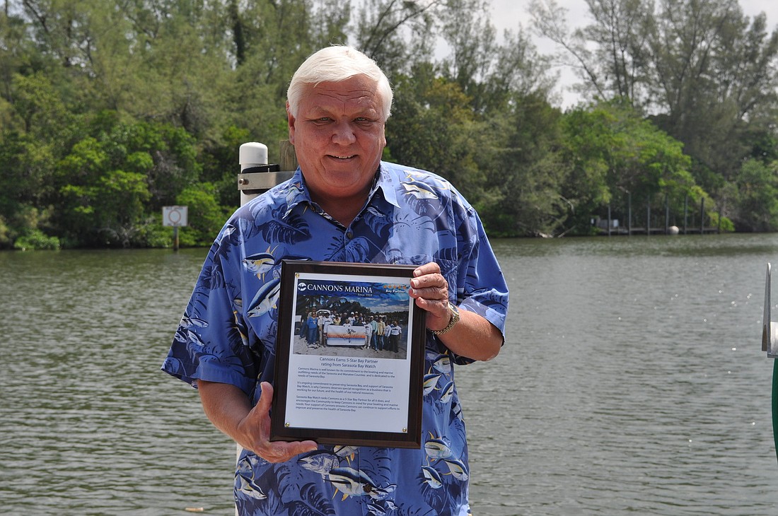 Cannons Marina owner David Miller also earned an award from Sarasota Bay Watch in June.