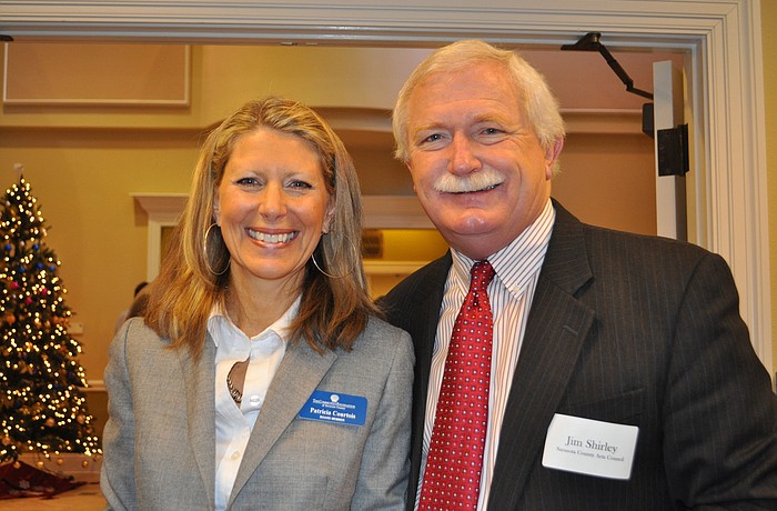 Community Foundation board member, Patricia Courtois, and Jim Shirley, executive director of the Sarasota Arts Council.