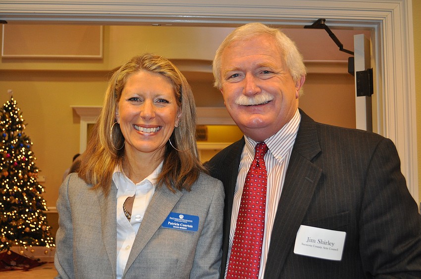 Community Foundation board member, Patricia Courtois, and Jim Shirley, executive director of the Sarasota Arts Council.