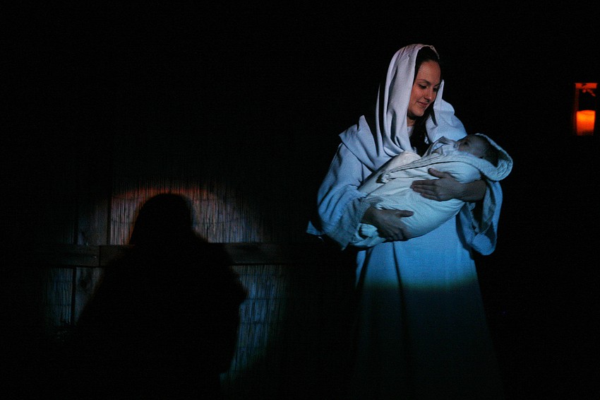 Whitney Kitchens (Mary) played Baby Jesus in the Living Nativity performance when she was a baby.