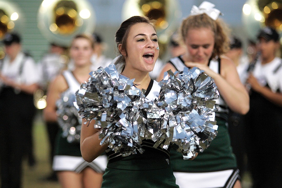 Gabrielle Palmeri is enjoying her first year on the Mustangs  cheerleading squad.