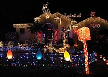 This home in the Carlyle at the Villages of Palm-Aire features a moving toy train.