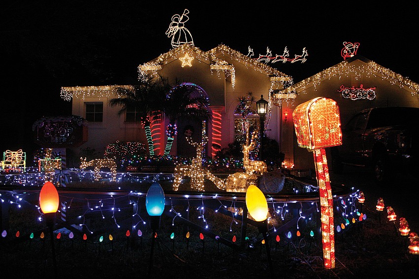 This home in the Carlyle at the Villages of Palm-Aire features a moving toy train.