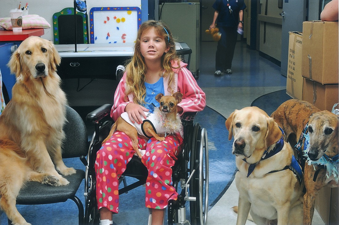 Rachael Jaworski, 10, loved pet therapy the best while she was in Tampa General Hospital.