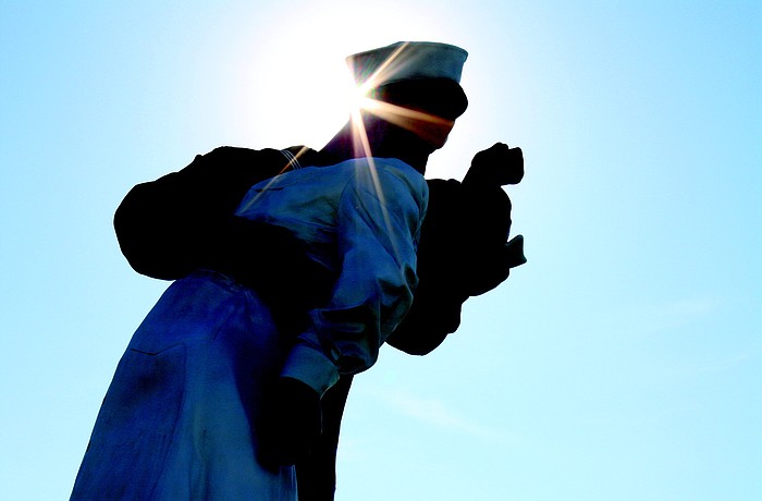 In January, there was talk of removing "Unconditional Surrender" from the bayfront in May, if several conditions on its sale and donation were not met.