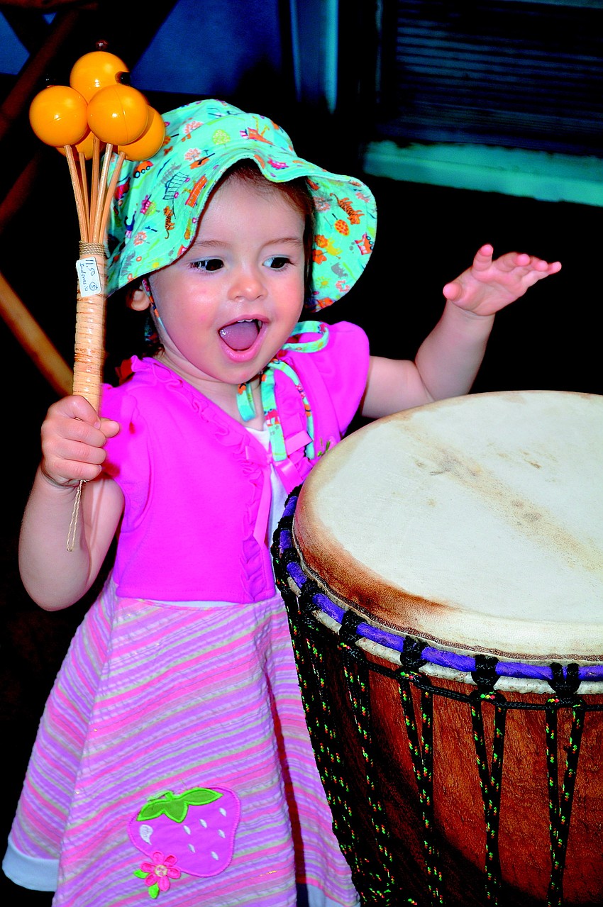 Tais Gadar pounded on the drums in April at Eco Fest.