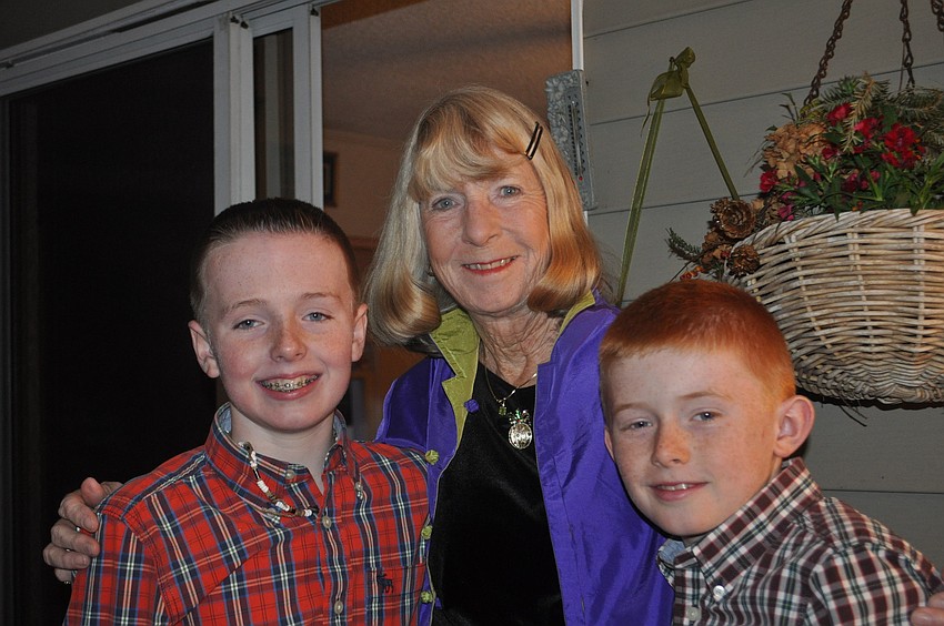 Kip O'Neill with grandsons Luke and Andrew Moriarty