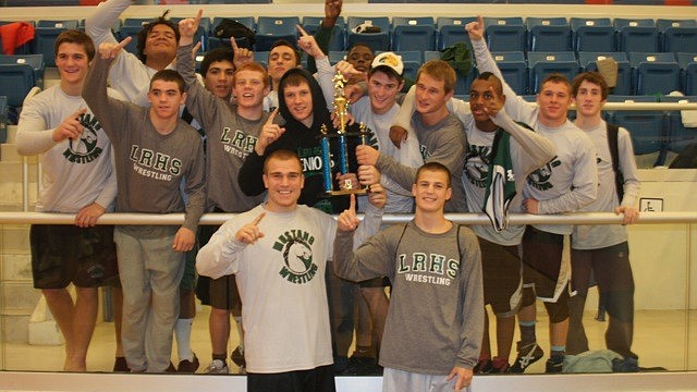 The Lakewood Ranch High varsity wrestling team won first place at the Bulldog Duals Dec. 28-29.
