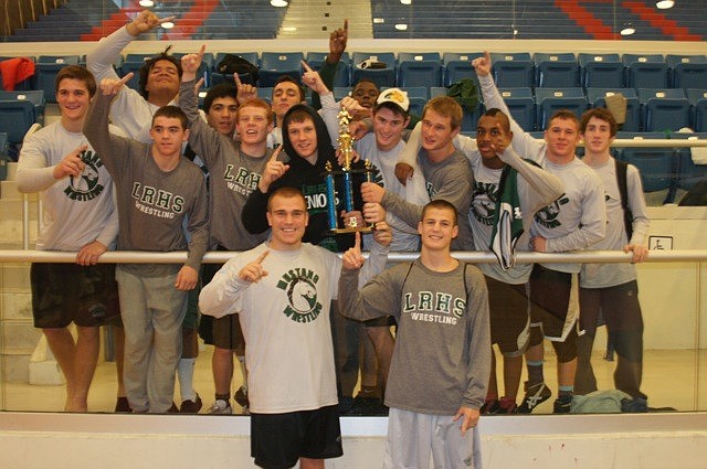 The Lakewood Ranch High varsity wrestling team won first place at the Bulldog Duals Dec. 28-29.
