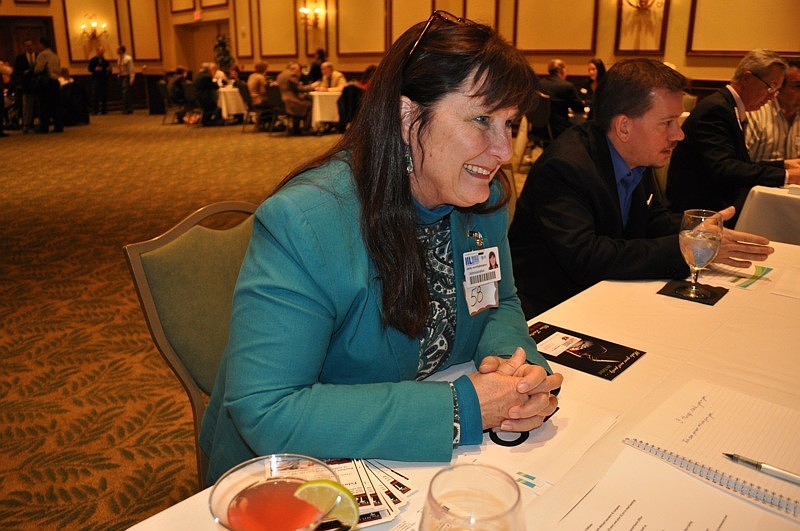 Jane von Hahmann of the Manatee County School District made speed networking look easy.