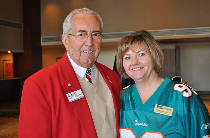 Bob Leibold of Liebold Enterprises and Morgan Gerhart with the Sarasota Chamber of Commerce