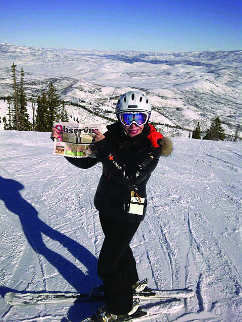 UTAH. Lauren Walsh traded the sand for the snow on a trip to Deer Valley Resort, in Park City, Utah. But she brought a ray of sunshine from home: her copy of the Longboat Observer.