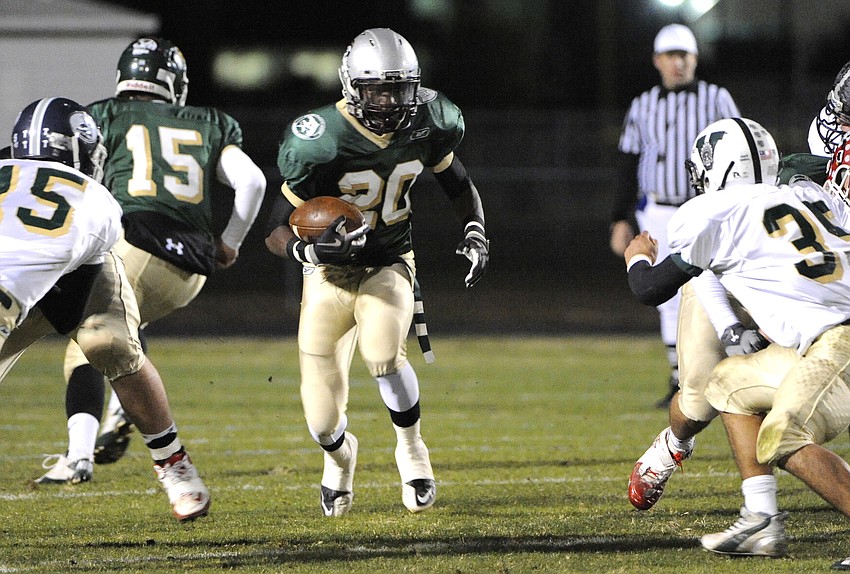 Braden River's Dipo Kolawale was one of six running backs on Manatee County's roster.