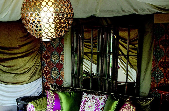 Design associates Jill E. Sieber and Ashley Raynor, of Tidmore-Henry & Associates, created this outdoor cabana.