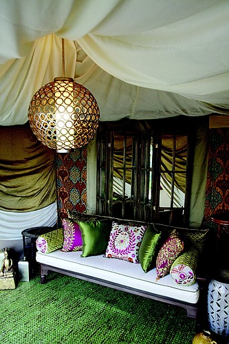Design associates Jill E. Sieber and Ashley Raynor, of Tidmore-Henry & Associates, created this outdoor cabana.