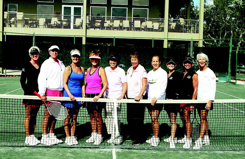 From left to right, Capt. Sandy Schonhoff, Donna Spielberger, Linda Gillott, Sunny McGrath, Fran Harris, Marsha Williams-Glawitsch, Linda Callahan, Valerie Duval, Susan Singer and Willie Buchholz. Not pictured: Cathy Powell.