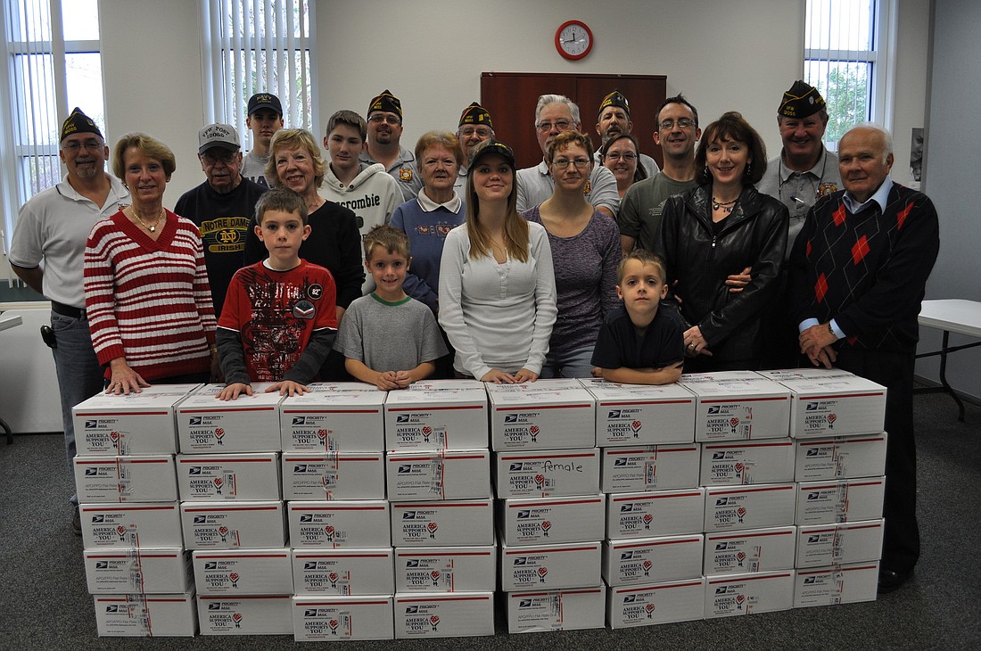 Volunteers packed 40 boxes in less than an hour.