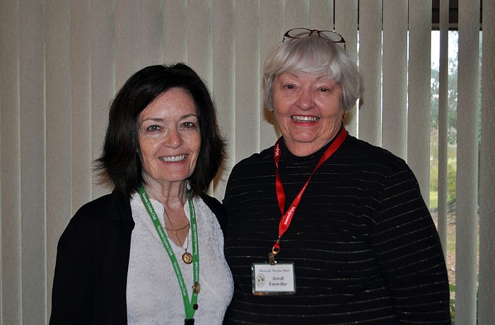 Garden Club president and vice president, Ginger Vance and Jewell Emswiller