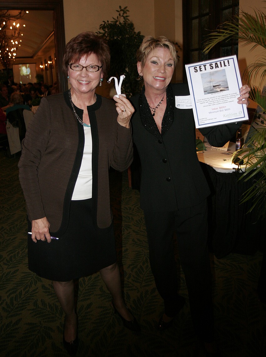 Marie Pender and Chyanne Payne helped out with the silent auction.