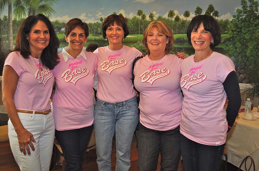 Mary Lou Johnson, Jayne Weiss, Chris Meyers, Margaret Wallae and Lynn Walters couldn't resist sporting these T-shirts.