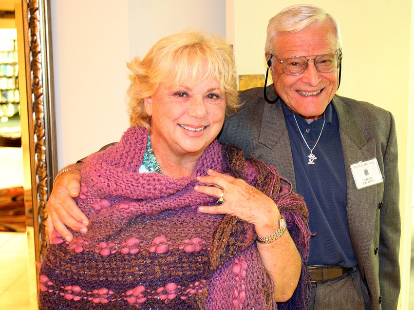 Arlene Scheininger and Cantor Joel Reznick at Shabbat Alive! dinner on Friday, Feb. 11 at Temple Emanu-El.