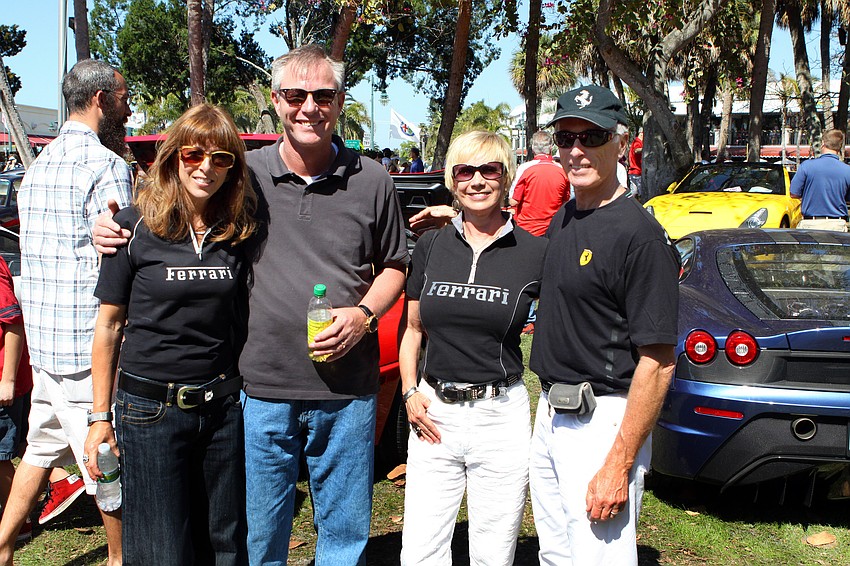 Melody and Jurgen Otto with Nancy and Steve Volk on Saturday, Feb. 19 at the Sarasota Exotic Car Fest in St. Armand's Circle