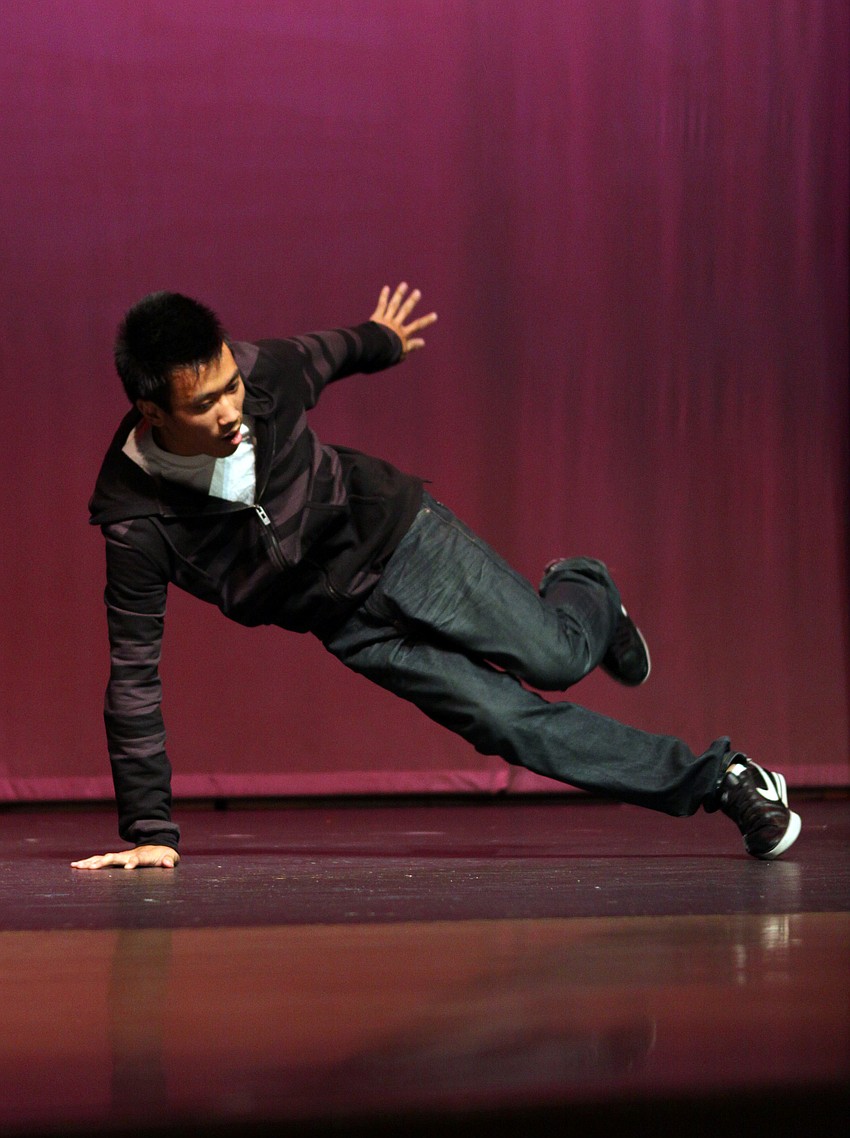 Geoffery Ea performing his hip hop dance number.