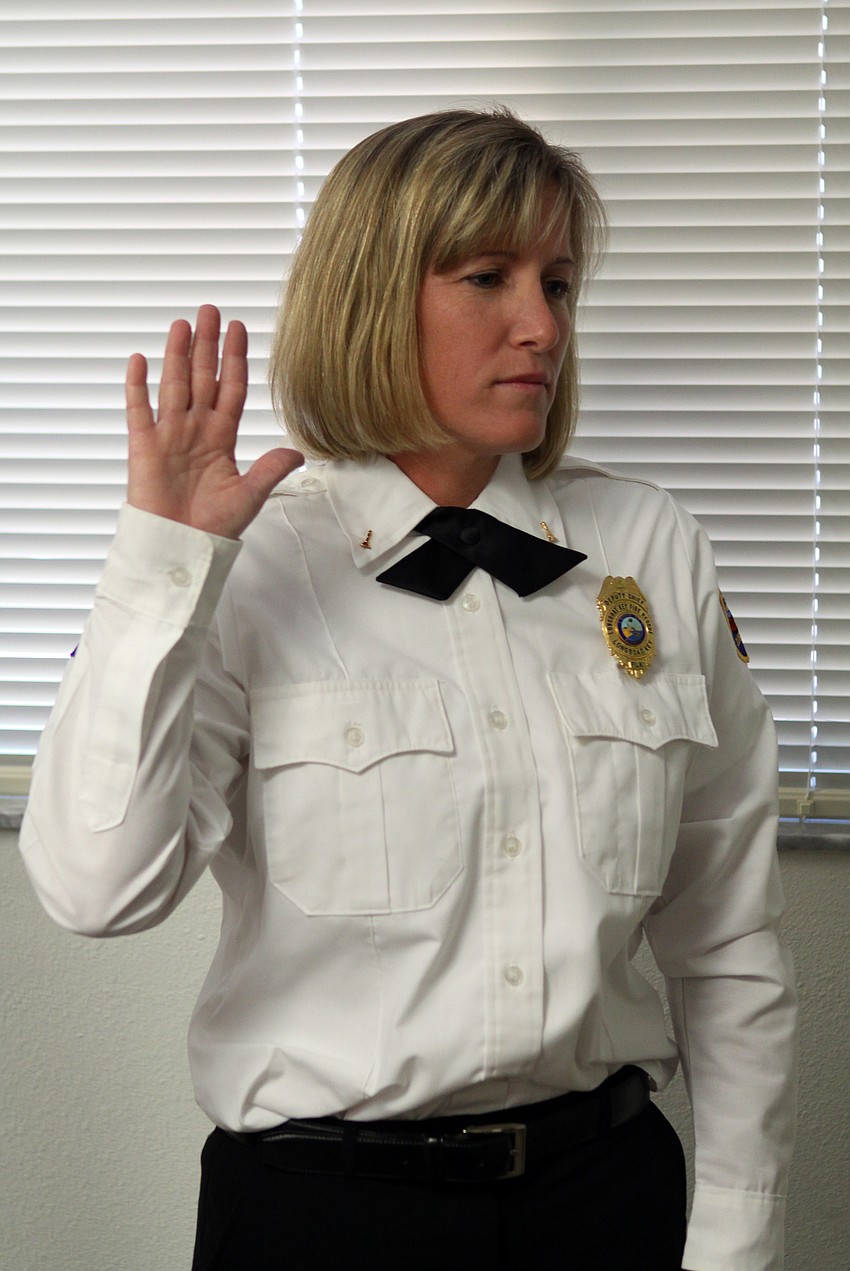Sandi Drake is sworn in as deputy chief.