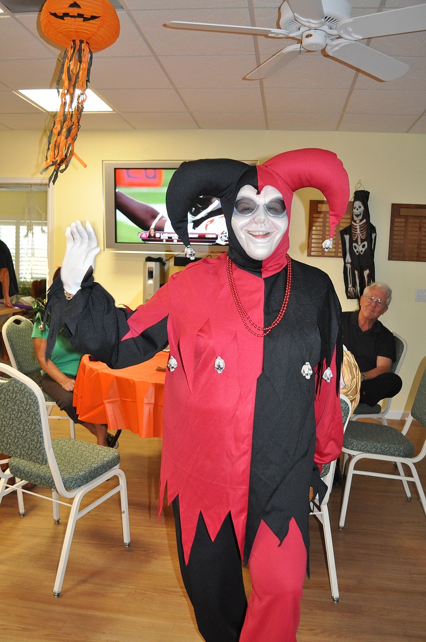 Cindy Clay as a jester.