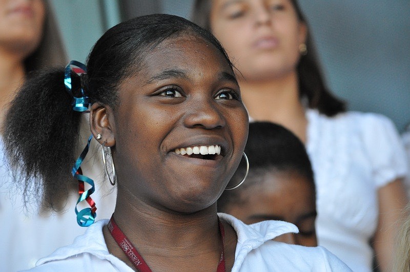 Eighth-grade student Dasia Parker sang with the choir.