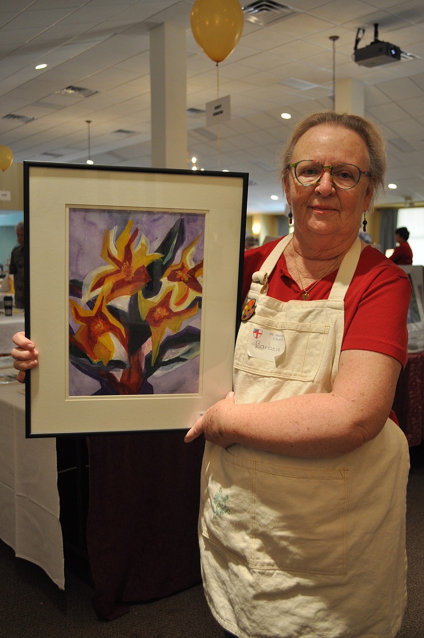 Barbara Simmons contributed 65 paintings for the art show.