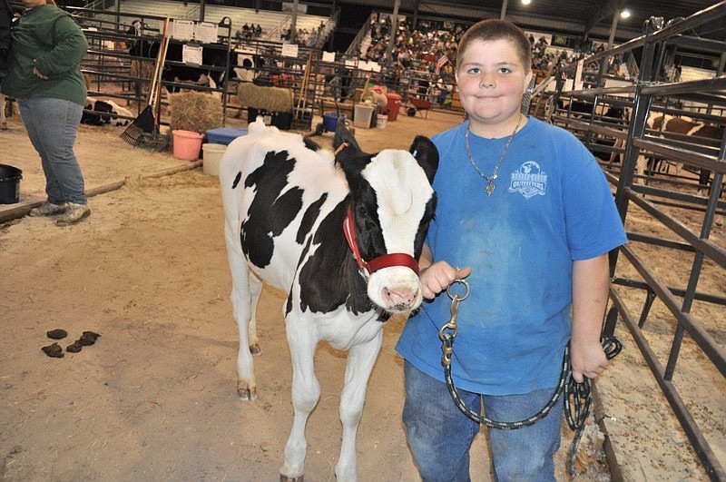 Myakka City Elementary student Hunter Hickman, 11, showed his 4-month-old calf, Pickle.