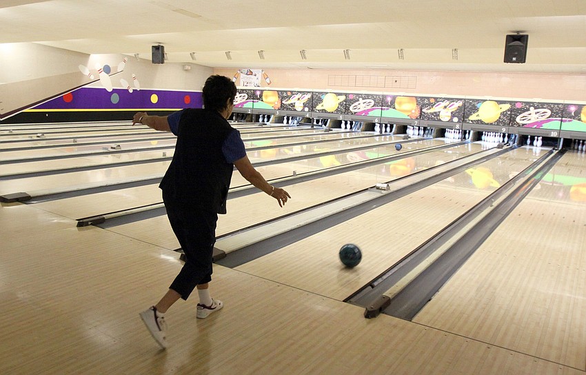 Nancy Cobin bowls for BKYC on Monday, Feb. 28 at Sarasota Lanes.